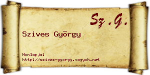 Szives György névjegykártya